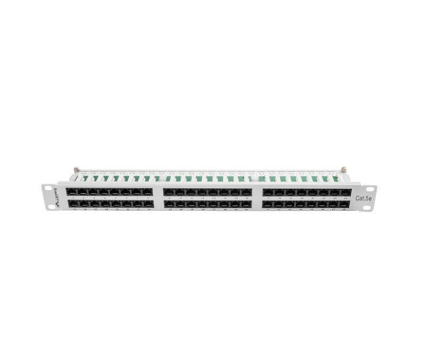Lanberg Patchpanel 48p 19" 1U UTP 5e półka (szara) - 457255 - zdjęcie 3